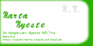 marta nyeste business card